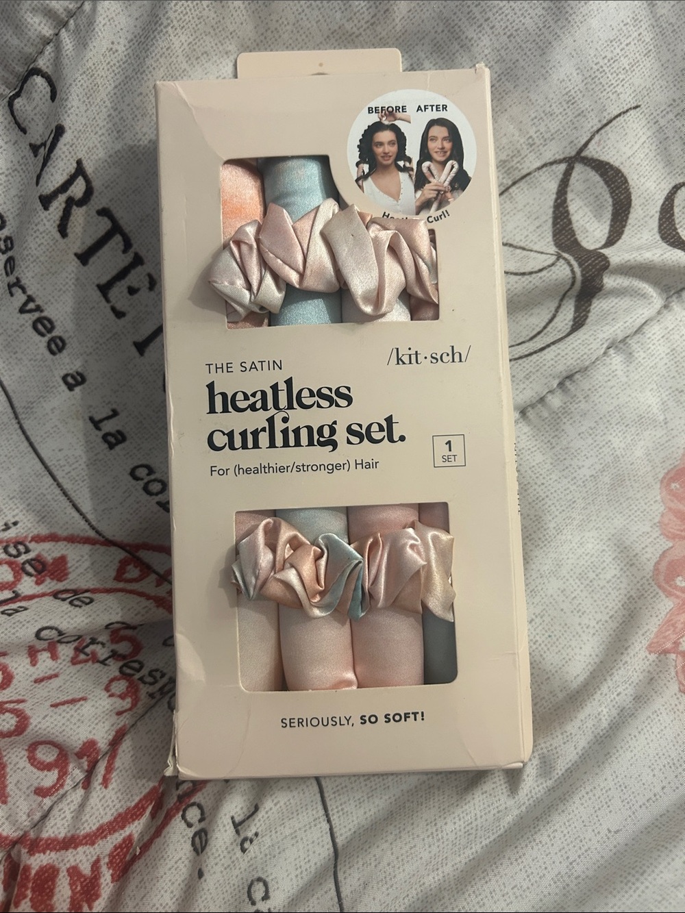 Kitsch Satin Heatless Curling Set - Pink, Blue & Peach